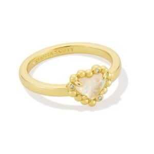 Kendra Scott Anna Framed Band Ring - White/Gold. Size 7